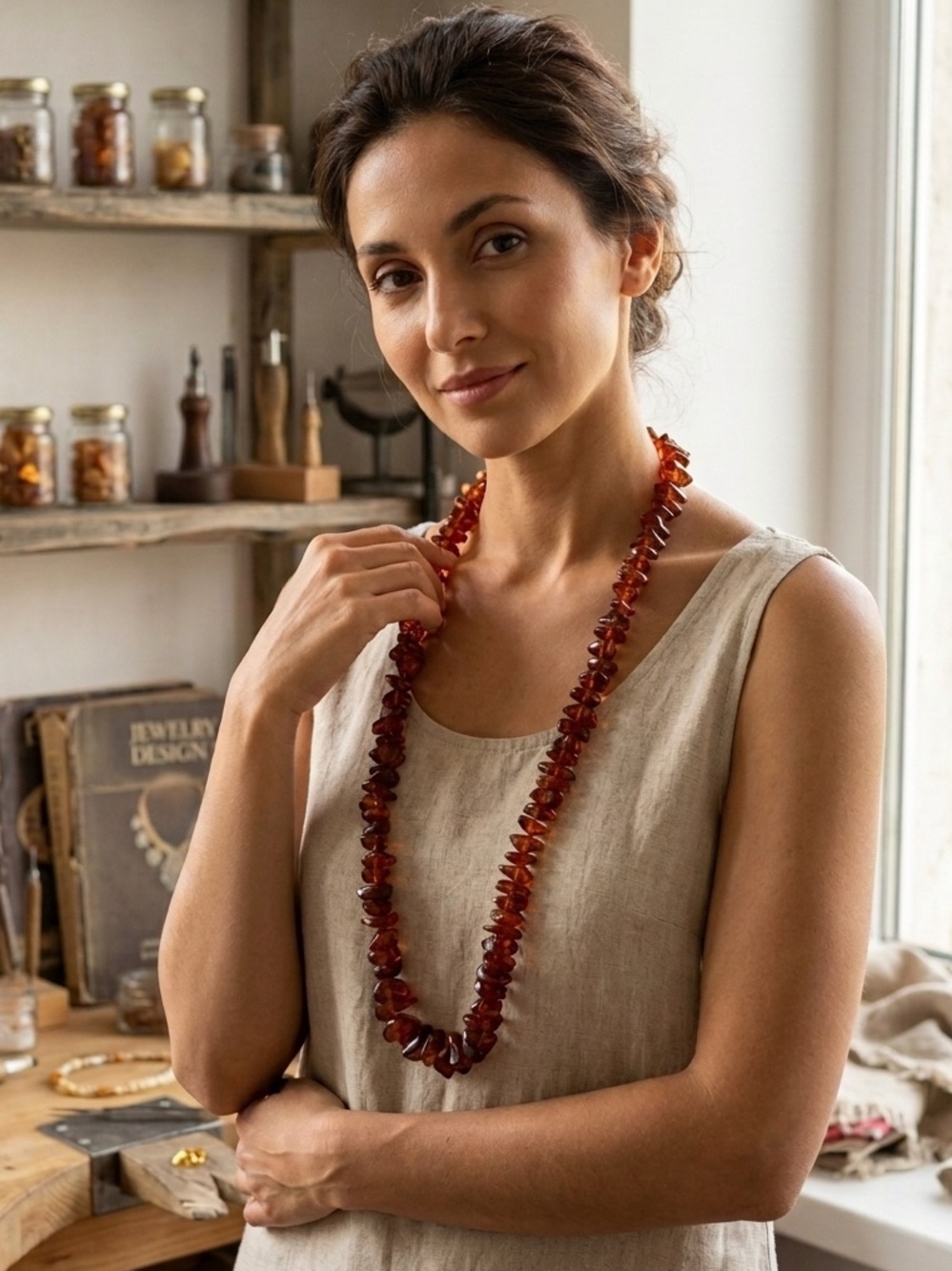 Natural Graduated Polished Baltic Amber Necklace, 28”